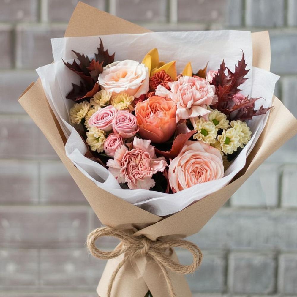 Букет цветов из: Гвоздики, Хризантемы и Розы в Шолоховском