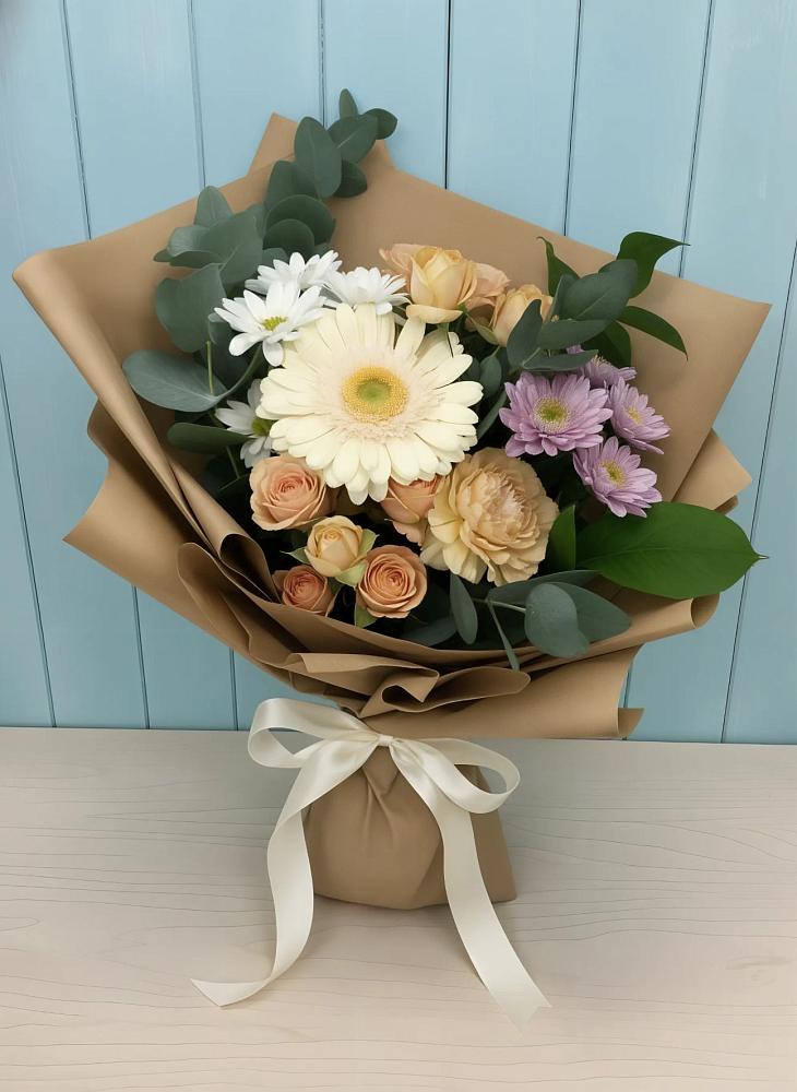 Букет цветов из: Герберы и Хризантемы в Шолоховском