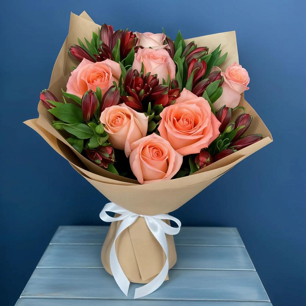 Букет цветов из: Розы и Альстромерии в Шолоховском