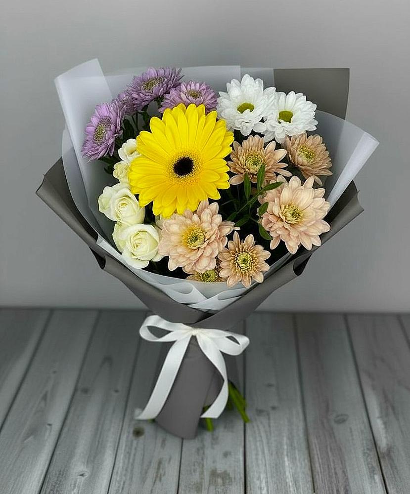 Букет цветов из: Розы, Герберы и Хризантемы в Шолоховском
