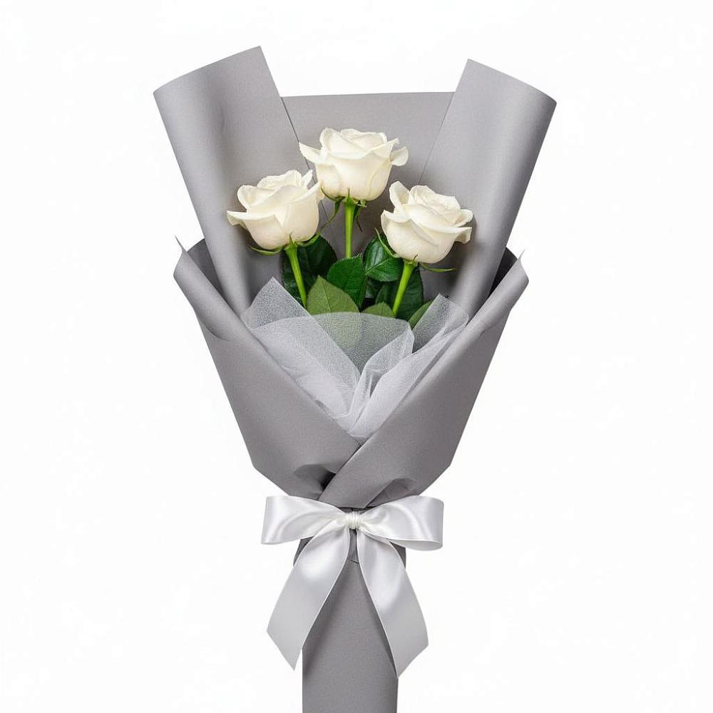 Букет 3 белые розы в Шолоховском