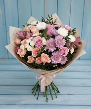 Букет цветов из:  Хризантемы, Розы и Альстромерии в Шолоховском