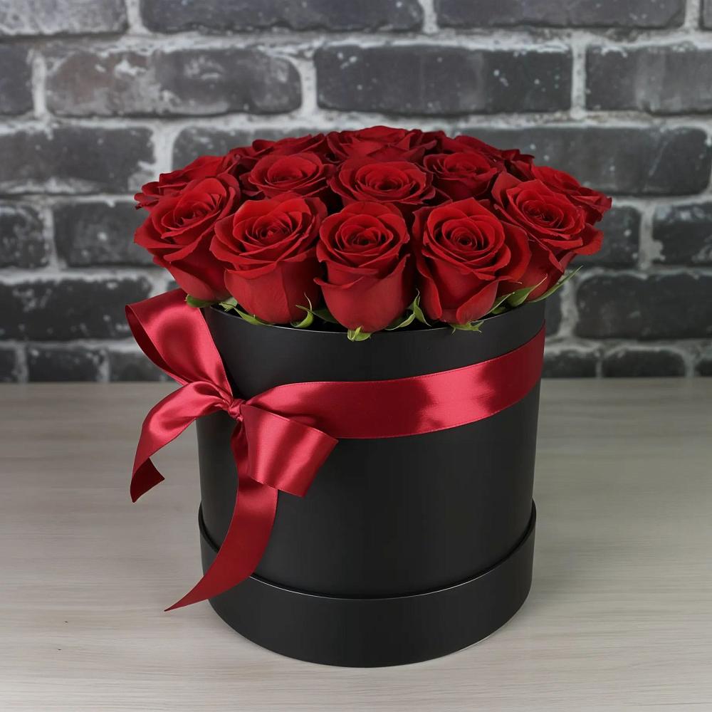 Цветочная композиция из Розы в шляпной коробке в Шолоховском