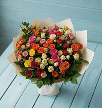 Букет Микс из разноцветных кустовых роз #REPLACE_PRED# Шолоховском