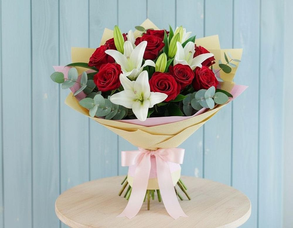 Букет цветов из: Лилии и Розы в Шолоховском